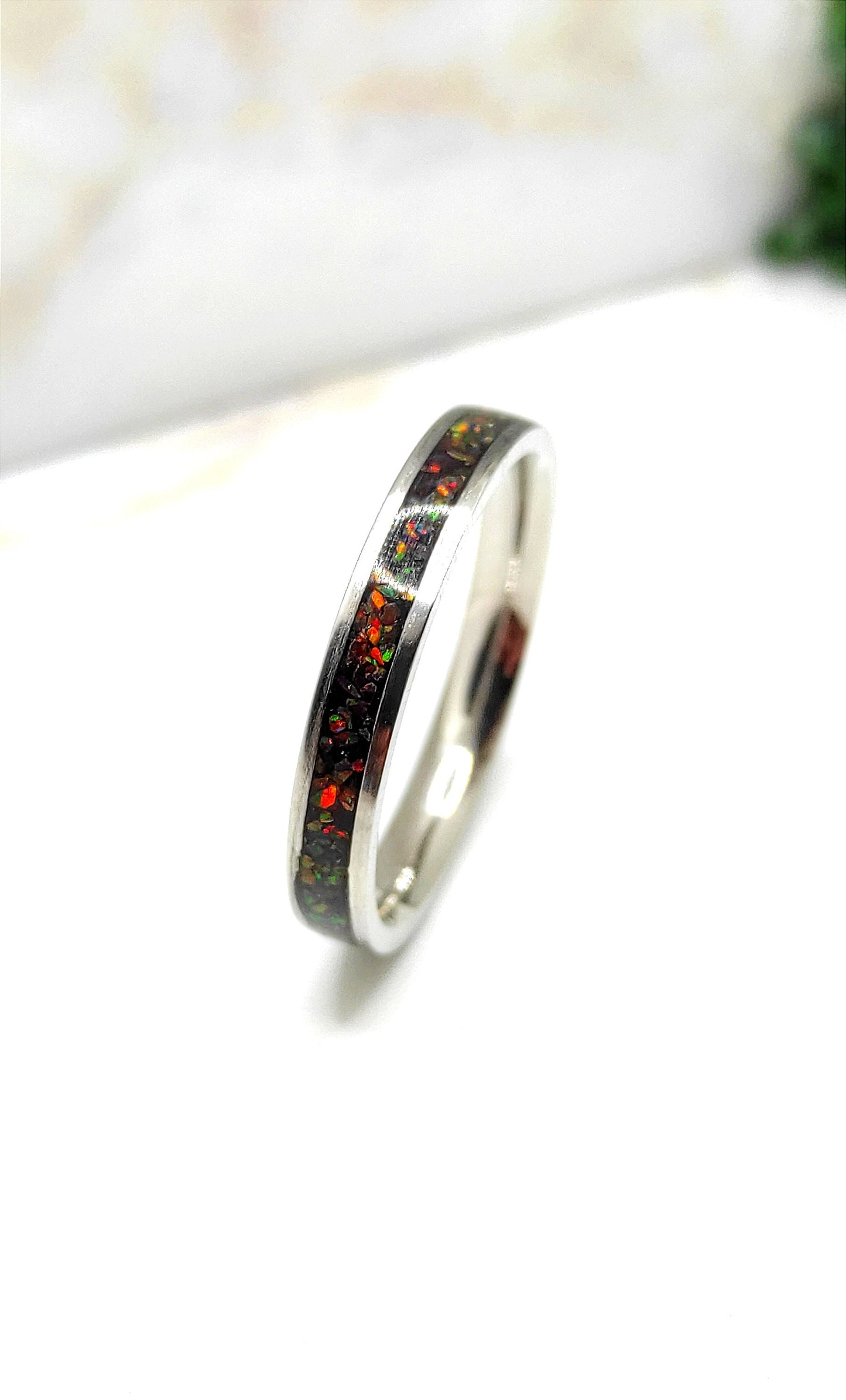Dark Copper Crushed Opal Ring