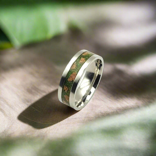 Metal Ring & Cork Ring & Realistic Grass Inlay