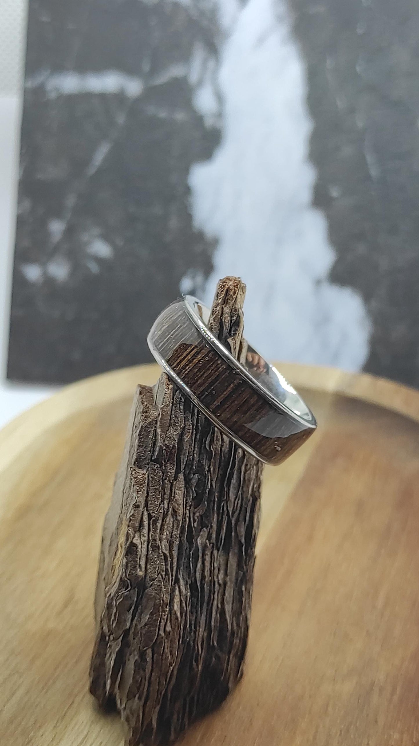 Metal Ring & Wenge Wood Veneer