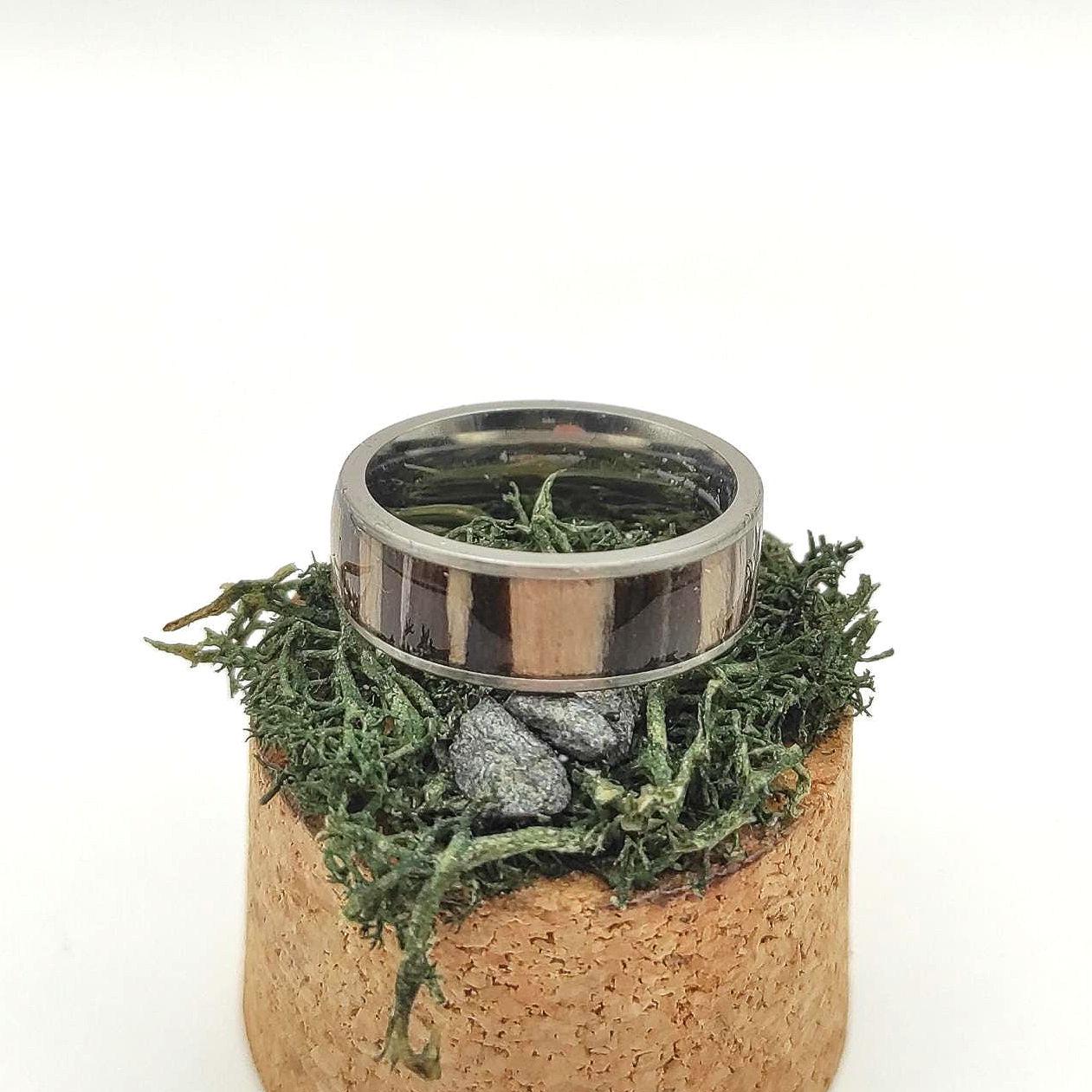 Zebrano wood insert Metal Band