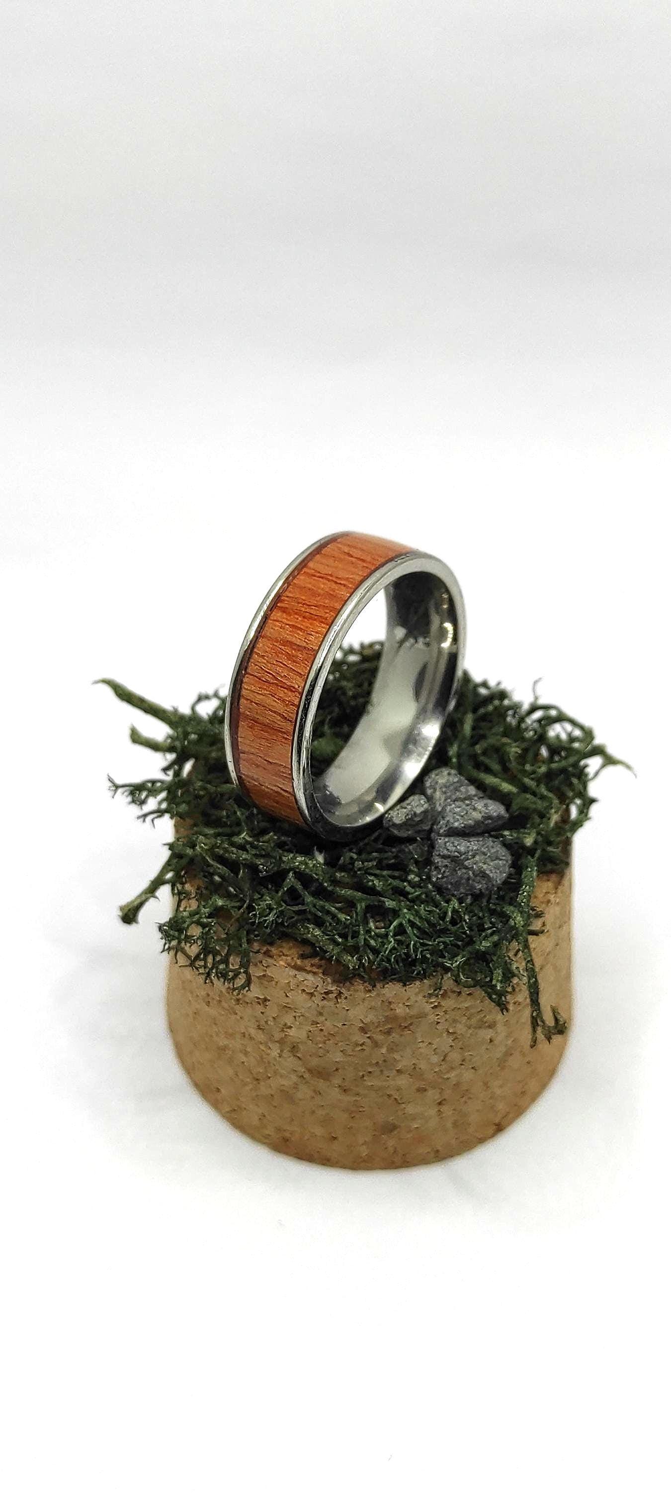 Ring with Rose Veneer & Metal
