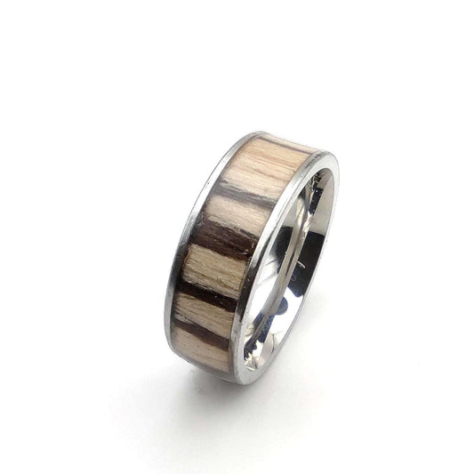 Zebrano wood insert Metal Band