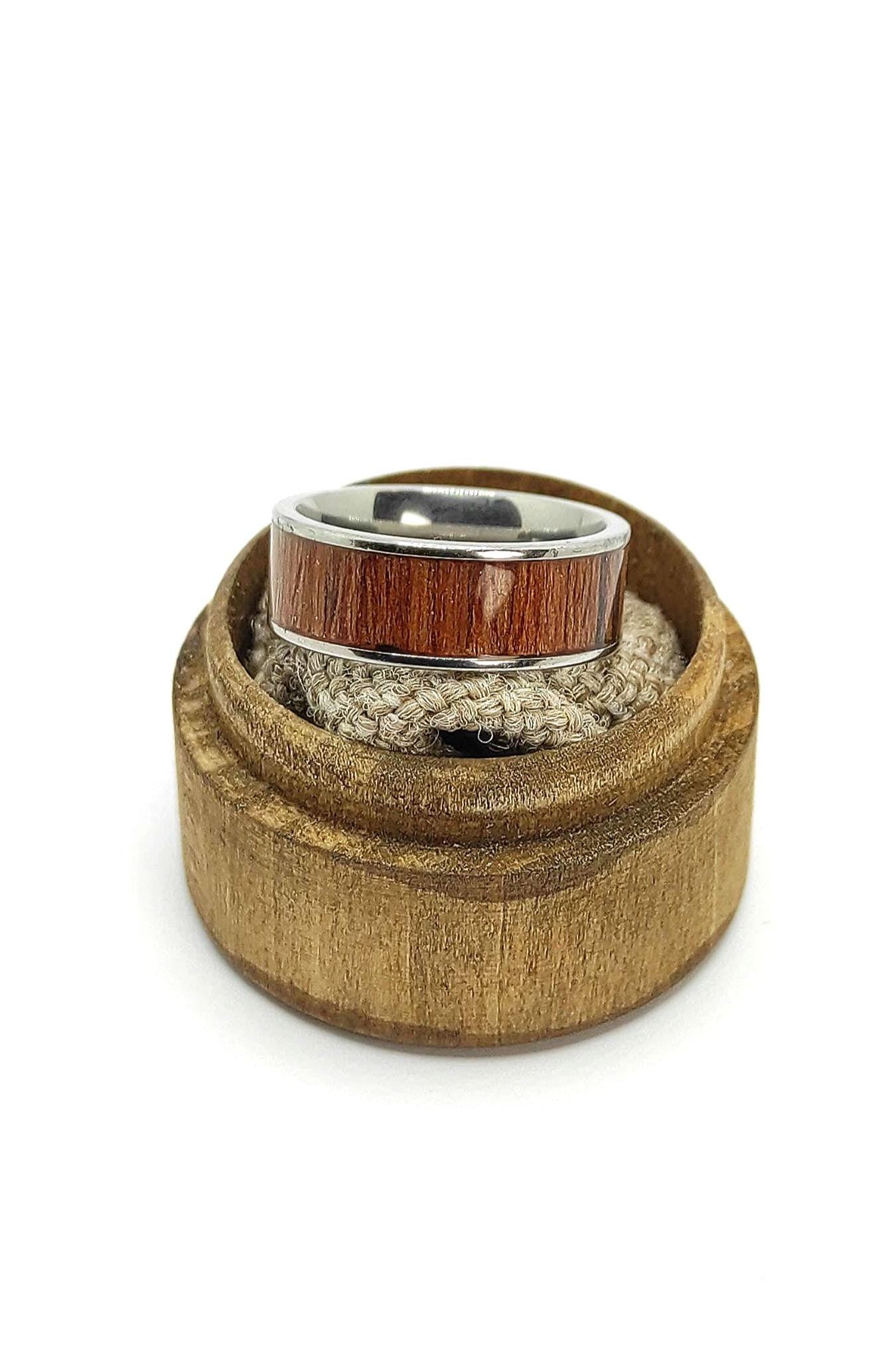 Teak Wood Veneer & Metal Ring