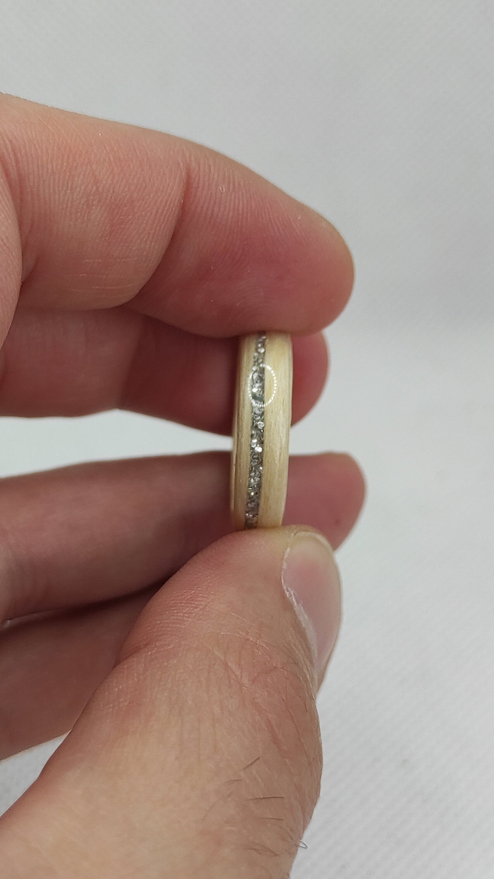 Minimalist eco-friendly wooden promise ring for women