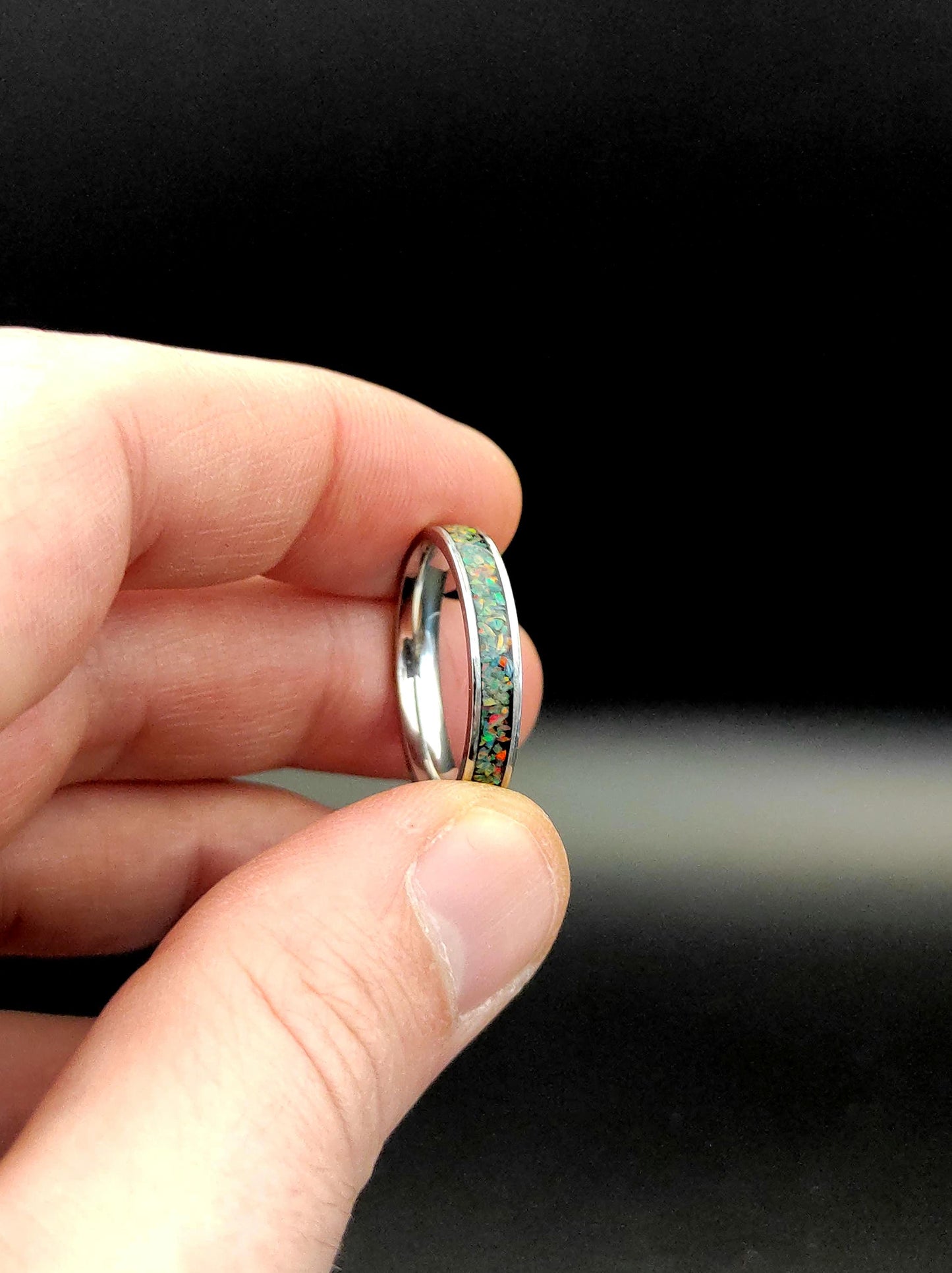 Dark Mint Opal Ring