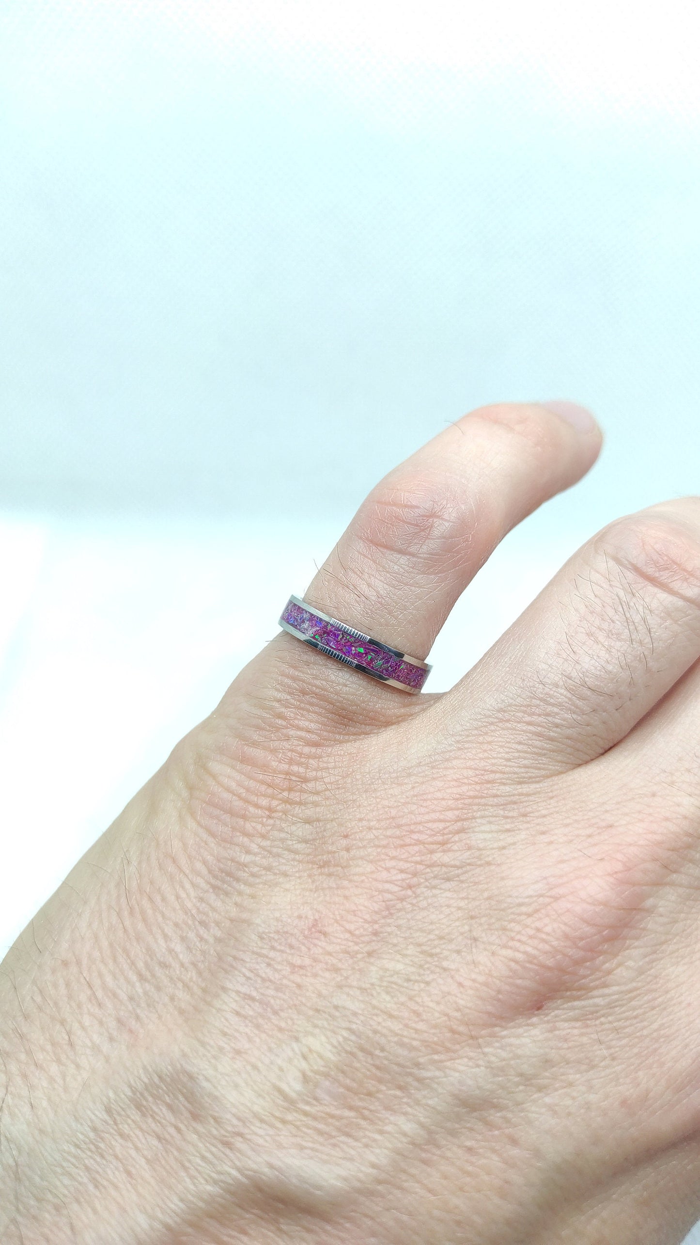 Fuchsia Crushed Opal Ring