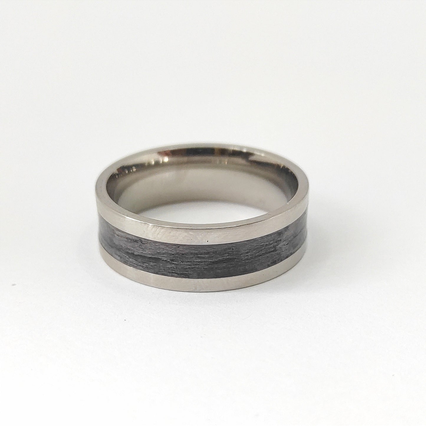 Metal & Grey Oak, Wood Veneer Ring