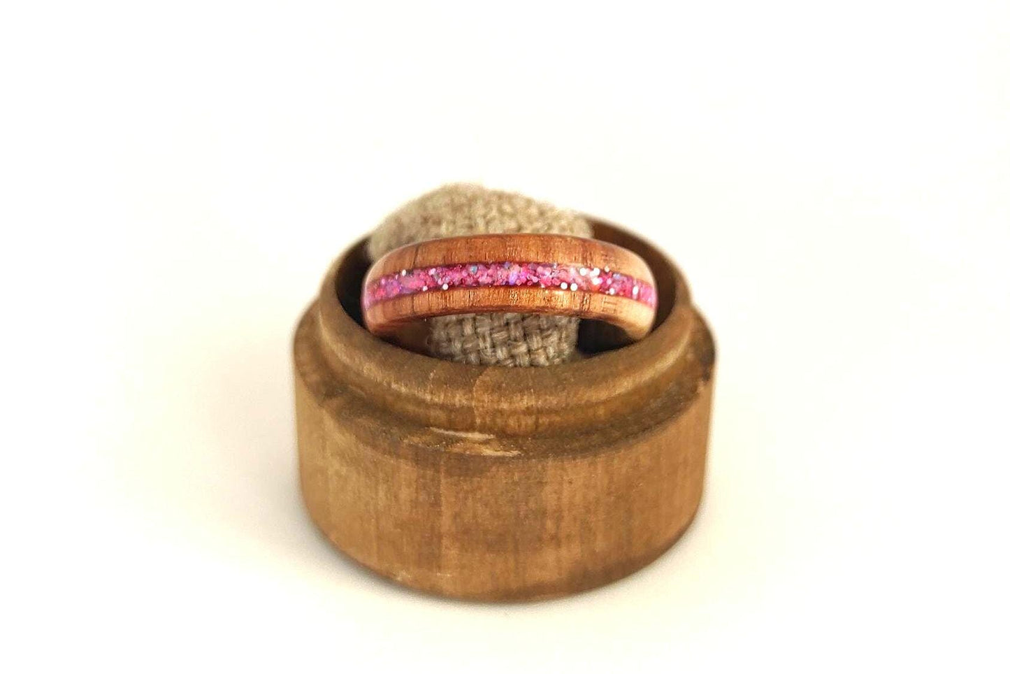 Willow Wood & Rose Pink Opal Ring