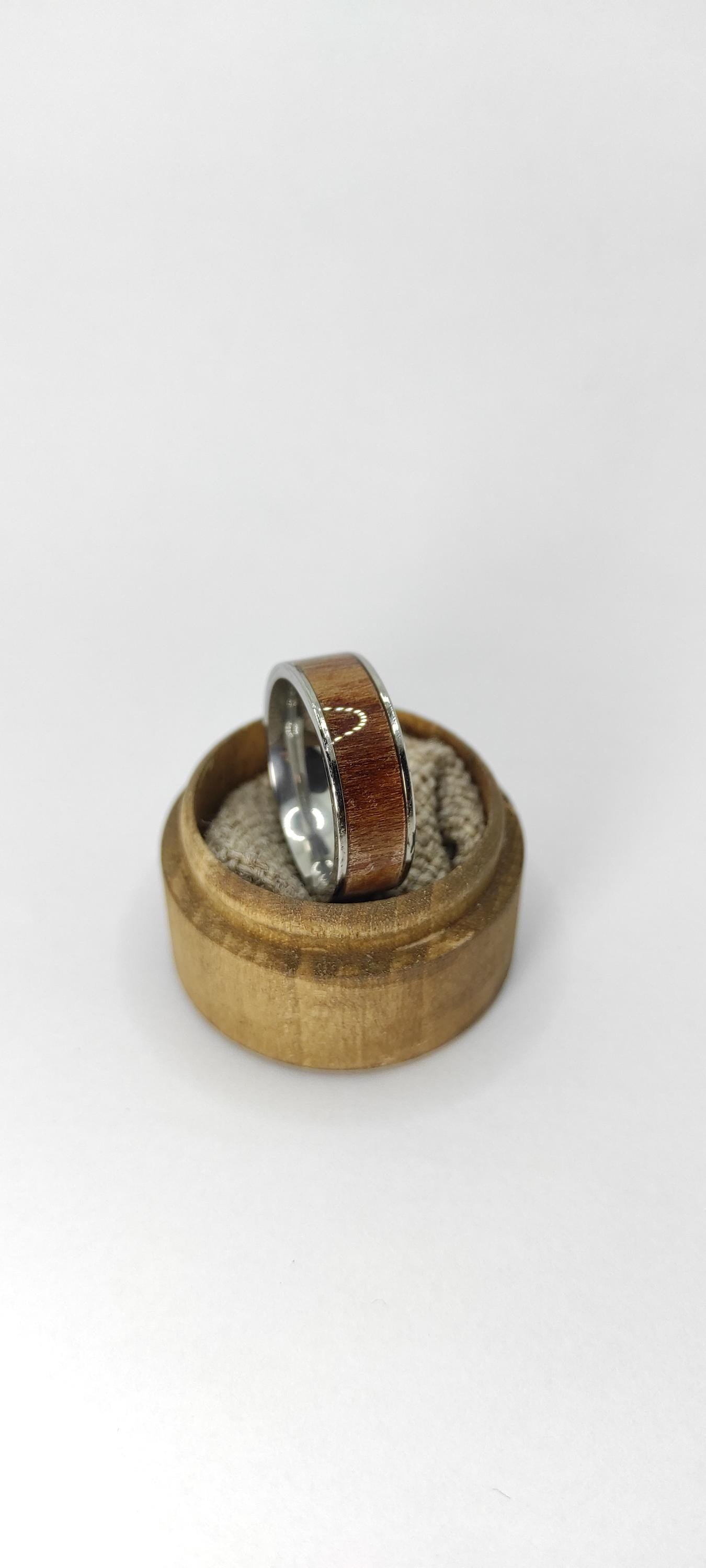 Rosewood & Stainles Steel Ring