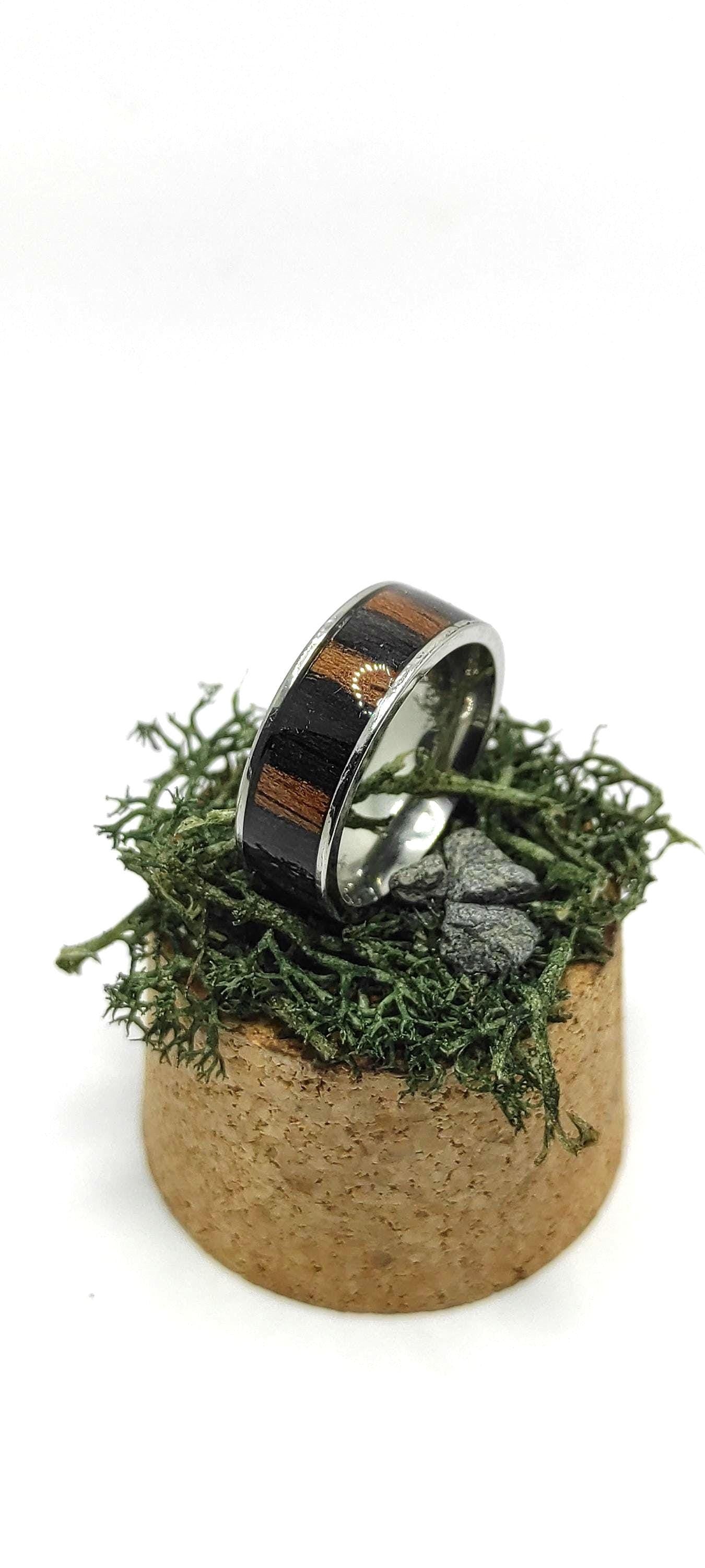 Ebony & Metal Ring