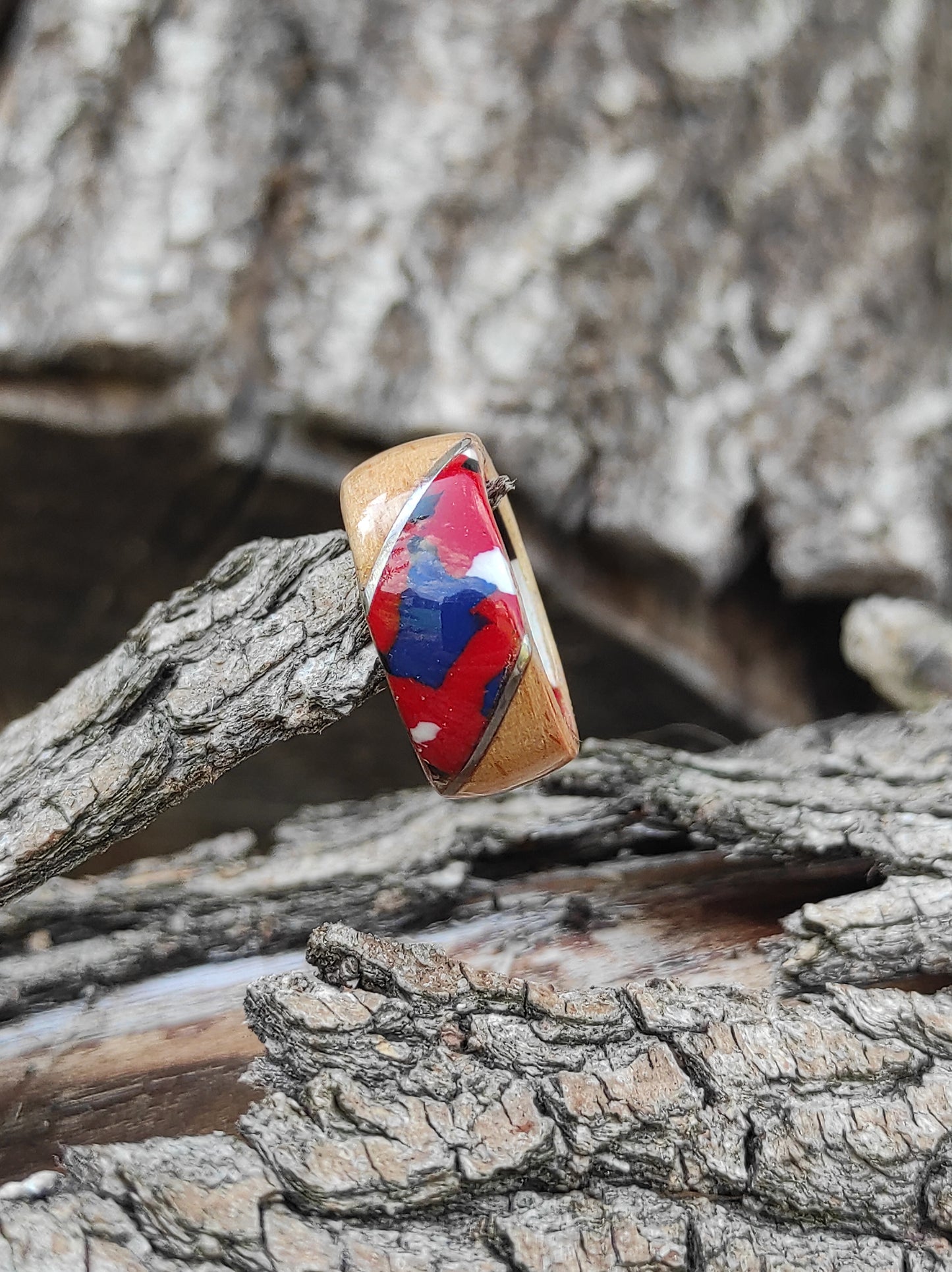 Beechwood Mosaic – Handmade Wooden Ring