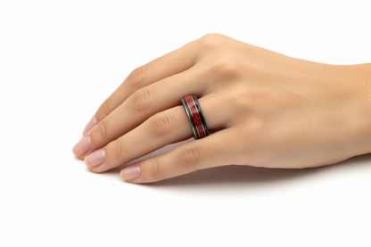 hebanowy pierścionek handmade 3D