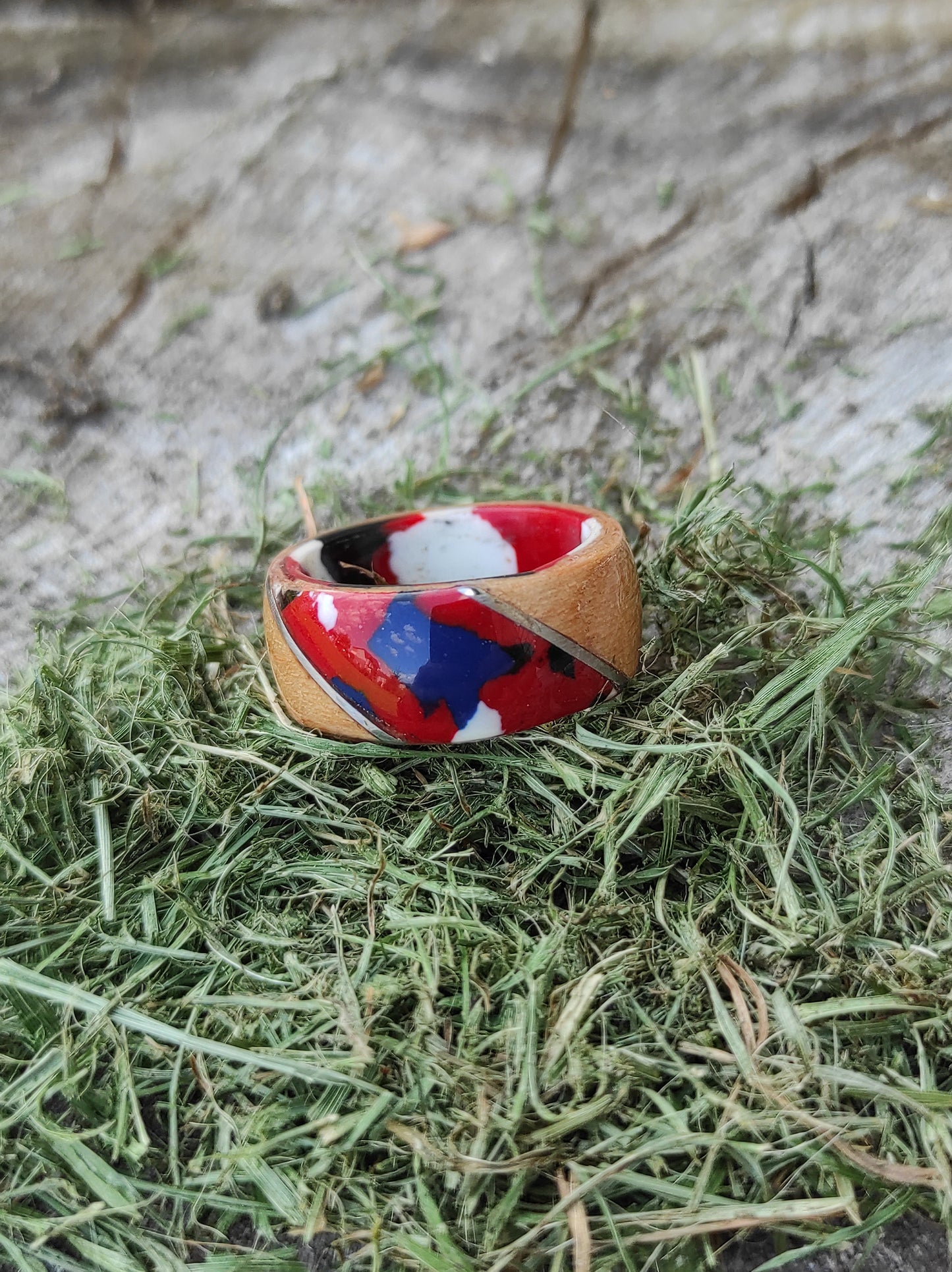 Beechwood Mosaic – Handmade Wooden Ring